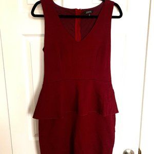 Aritzia Wilfred Peplum dress, Burgundy,